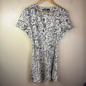 NWT Missguided Womens‎ Mini Dress Waist Tie Button Down Office Size 8